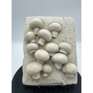 Vintage 1997 HPI Plaster 3D Mushrooms Wall Plaque Les Champignons
